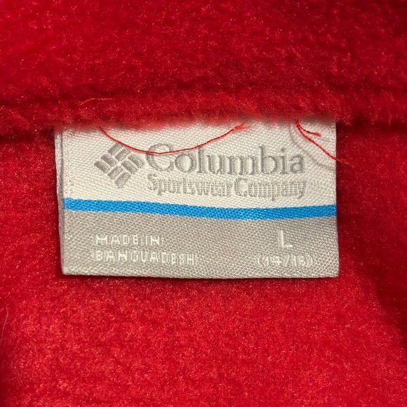Columbia Sportswear Company, Unisex L, Red fluffy zip up sweater - Picture 4 of 5